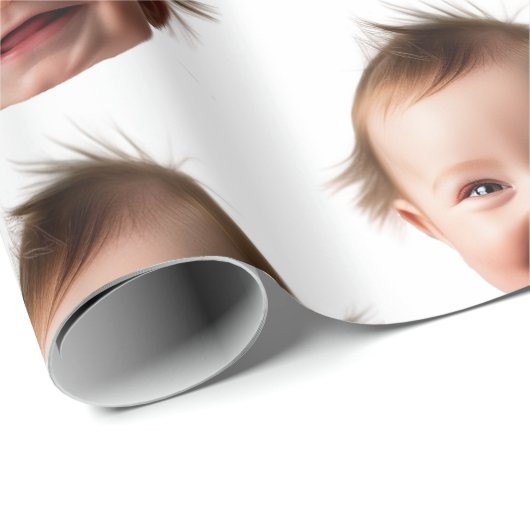 Gepersonaliseerde Schattigee Baby Gezichtsfoto Mam Cadeaupapier (Rol Hoek)