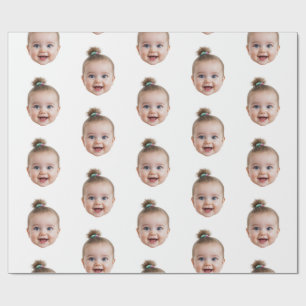 Gepersonaliseerde Schattigee Baby Gezichtsfoto Mam Cadeaupapier