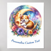 Gepersonaliseerde Schattigee Baby Puppy Slapen op  Poster (Voorkant)