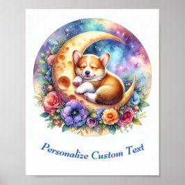 Gepersonaliseerde Schattigee Baby Puppy Slapen op  Poster