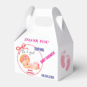 Gepersonaliseerde Schattigee Baby shower gunstboxe Bedankdoosjes (Achterkant)