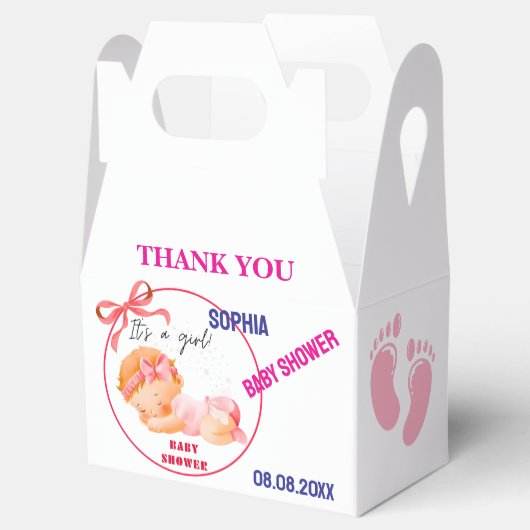 Gepersonaliseerde Schattigee Baby shower gunstboxe Bedankdoosjes (Geopend)