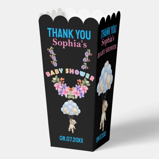 Gepersonaliseerde Schattigee Baby shower gunstboxe Bedankdoosjes (Voorkant)