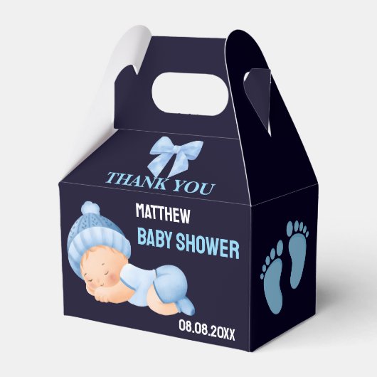 Gepersonaliseerde Schattigee Baby shower gunstboxe Bedankdoosjes (Voorkant Zijde)