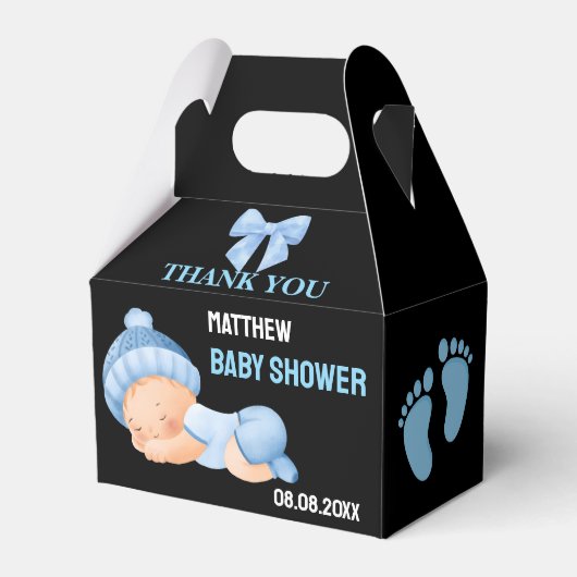 Gepersonaliseerde Schattigee Baby shower gunstboxe Bedankdoosjes (Voorkant Zijde)