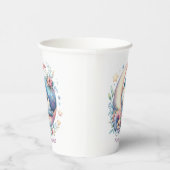 Gepersonaliseerde Schattigee Baby-vogel slapen op  Papieren Bekers (Rechts)