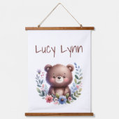 Gepersonaliseerde Schattigee Beer Cub Nursery Wall Hangend Wandkleed (Voorkant)
