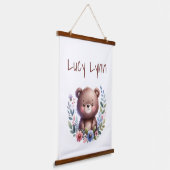 Gepersonaliseerde Schattigee Beer Cub Nursery Wall Hangend Wandkleed (Gebogen)