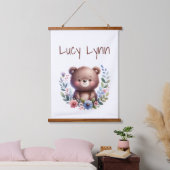 Gepersonaliseerde Schattigee Beer Cub Nursery Wall Hangend Wandkleed (Slaapkamer)