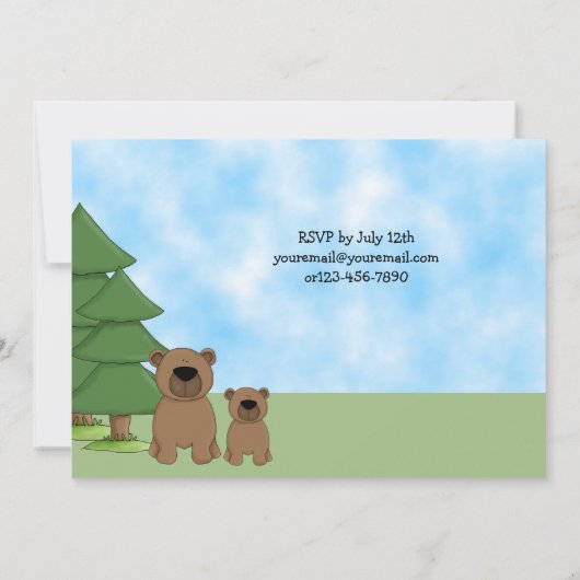 Gepersonaliseerde Schattigee Beren en Cabin Boys B Kaart (Achterkant)