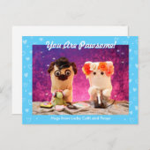 Gepersonaliseerde Schattigee Blauwe Stijlvolle Har Briefkaart (Voorkant / Achterkant)