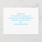 Gepersonaliseerde Schattigee Blauwe Stijlvolle Har Briefkaart (Achterkant)