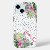 Gepersonaliseerde Schattigee Bloemen Tropische Naa Case-Mate iPhone Case (Achterkant)