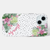 Gepersonaliseerde Schattigee Bloemen Tropische Naa Case-Mate iPhone Case (Achterkant (horizontaal))