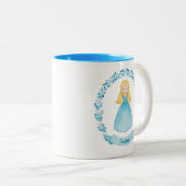 Gepersonaliseerde Schattigee Blue Princess Tweekleurige Koffiemok (Voorkant rechts)