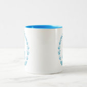 Gepersonaliseerde Schattigee Blue Princess Tweekleurige Koffiemok (Center)