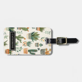 Gepersonaliseerde Schattigee Boho Potted Planten B Bagagelabel (Voorkant horizontaal)