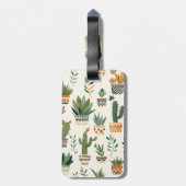 Gepersonaliseerde Schattigee Boho Potted Planten B Bagagelabel (Achterkant verticaal)