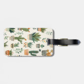 Gepersonaliseerde Schattigee Boho Potted Planten B Bagagelabel (Achterkant horizontaal)