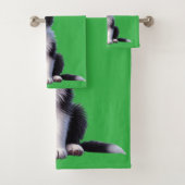 Gepersonaliseerde Schattigee Border Collie Puppy Bad Handdoek (Insitu)