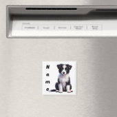 Gepersonaliseerde Schattigee Border Collie Puppy Magneet (Insitu (Vaatwasser))