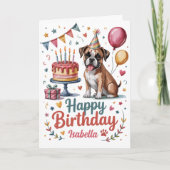 Gepersonaliseerde Schattigee Boxer Dog Verjaardag Kaart (Voorkant)