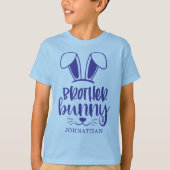 Gepersonaliseerde Schattigee Boy Brother Bunny Eas T-shirt (Voorkant)