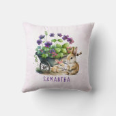 Gepersonaliseerde Schattigee Bunnies Meisje Pasen Kussen (Achterkant)