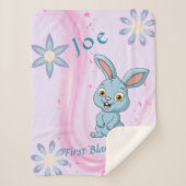  Gepersonaliseerde Schattigee Bunny Baby Deken (Voorkant)