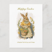 Gepersonaliseerde Schattigee  Bunny Easter Feestdagenkaart (Voorkant)