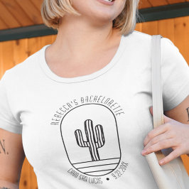 Gepersonaliseerde Schattigee Cactus Bachelorette P T-shirt