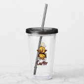 gepersonaliseerde Schattigee cartoon Halloween een Acryl Drinkbeker (Achterkant)