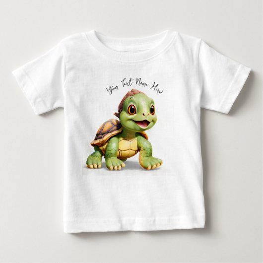 Gepersonaliseerde Schattigee Cartoon Turtle (Voorkant)