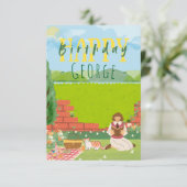 Gepersonaliseerde Schattigee Cat-Tage Picknick Ver (Staand voorkant)