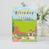 Gepersonaliseerde Schattigee Cat-Tage Picknick Ver (Staand voorkant)