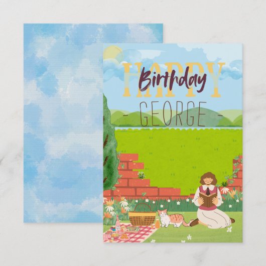 Gepersonaliseerde Schattigee Cat-Tage Picknick Ver (Voorkant / Achterkant)