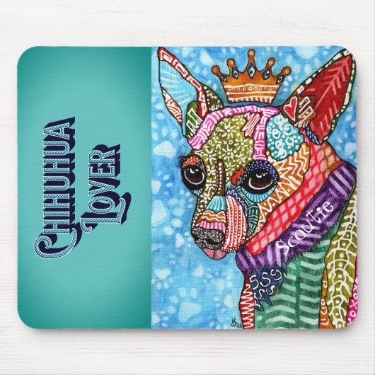 Gepersonaliseerde Schattigee Chihuahua Lover Pop A Muismat (Voorkant)