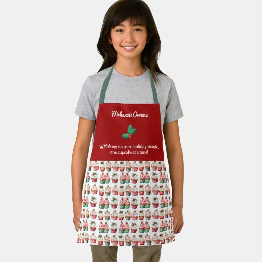 Gepersonaliseerde Schattigee Christmas Cupcakes Ki Schort (Insitu)