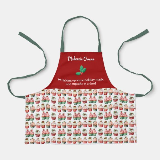 Gepersonaliseerde Schattigee Christmas Cupcakes Ki Schort (Voorkant)