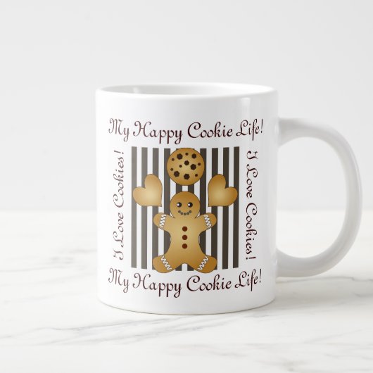 Gepersonaliseerde Schattigee Cookie Gingerbread Ma Grote Koffiekop (Rechts)