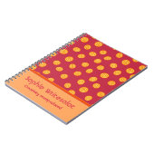 Gepersonaliseerde Schattigee Cranberry Oranje Cirk Notitieboek (Linkerzijde)