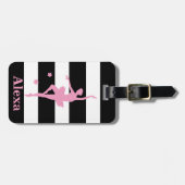 Gepersonaliseerde Schattigee danser ballerina Bagagelabel (Voorkant horizontaal)