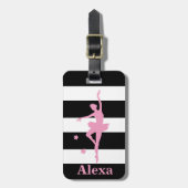 Gepersonaliseerde Schattigee danser ballerina Bagagelabel (Voorkant verticaal)