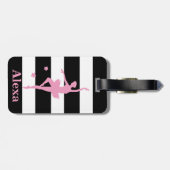 Gepersonaliseerde Schattigee danser ballerina Bagagelabel (Achterkant horizontaal)