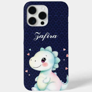 Gepersonaliseerde Schattigee Dinosaurus iPhone cas 15 Pro Max Hoesje