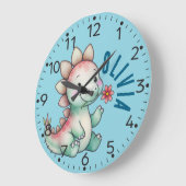 Gepersonaliseerde Schattigee Dinosaurus, Stegosaur Grote Klok (Hoek)