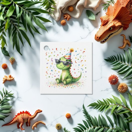 Gepersonaliseerde Schattigee Dinosaurus Verjaardag Bedankjes Labels