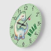 Gepersonaliseerde Schattigee dinosaurus, wandklok (Hoek)