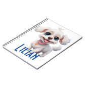 Gepersonaliseerde Schattigee Dog Spiral Notitieboe Notitieboek (Linkerzijde)