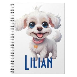 Gepersonaliseerde Schattigee Dog Spiral Notitieboe Notitieboek